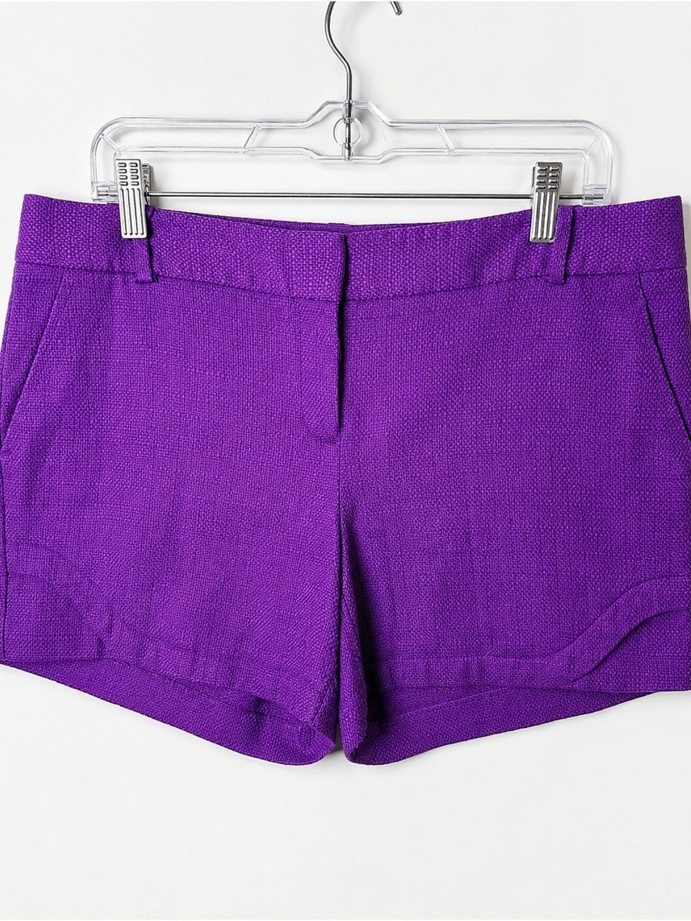 The Limited Purple Textured Shorts Size 10 | Career Chic | Cotton Blend